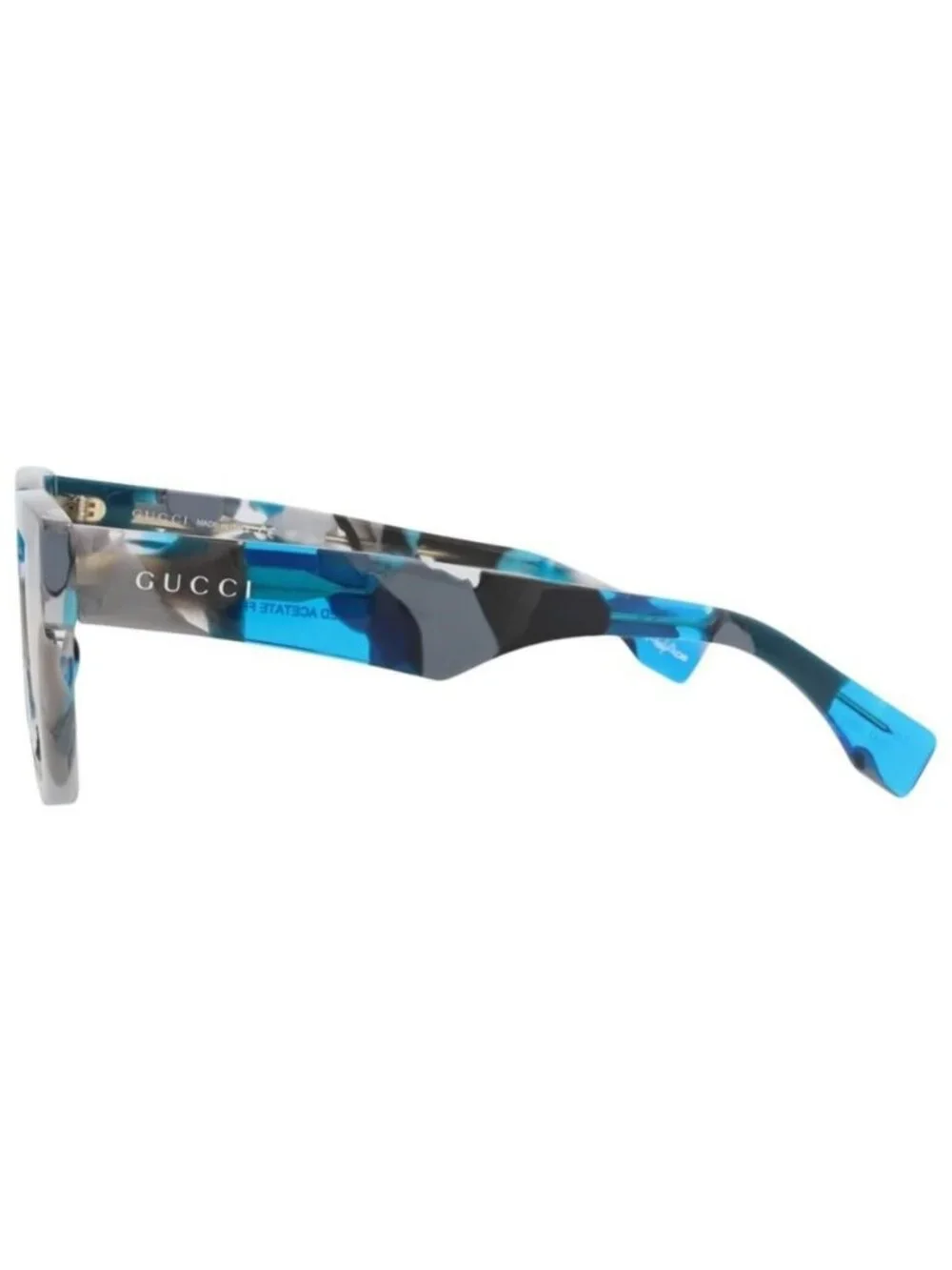 New Gucci Mens Square/Rectangle Blue Blue Grey Fashion Designer Sunglasses